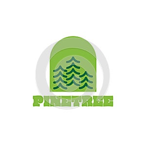 Pines Tree Window Logo design template