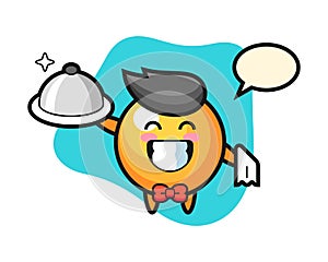 Ping pong ball cartoon as a waiters