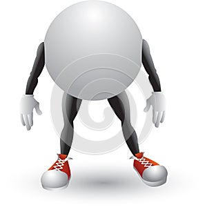 Ping pong ball cartoon character