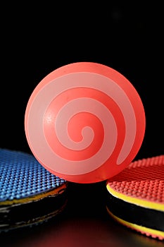 Ping pong ball with table tennis paddle