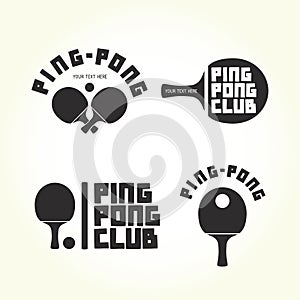 Ping-pong club vector logotypes