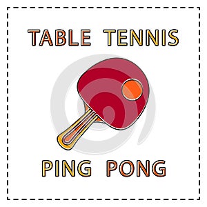 Ping pong flat design - isolated vector elements.