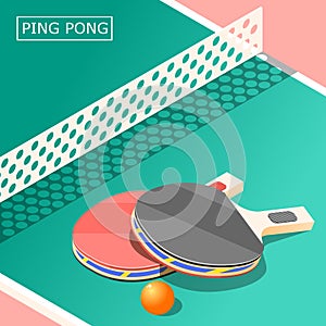 Ping Pong Isometric Background