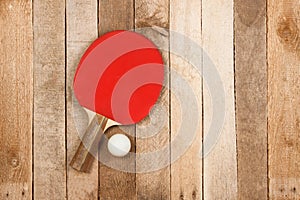 Ping pong paddle and ball