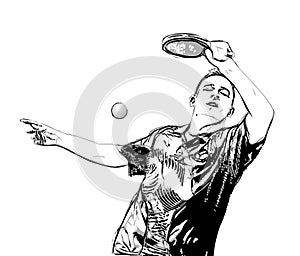 Ping pong player illustration