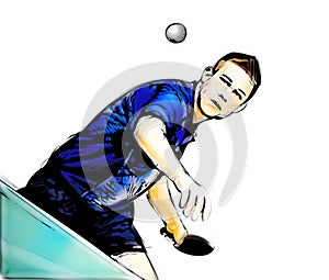 Ping pong player illustration