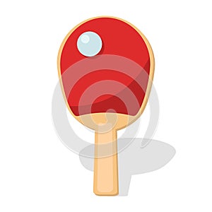 Ping pong racket with ball icon vector illustration design