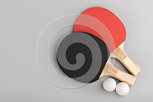 Ping pong rackets. game concept