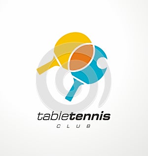 Ping pong rackets logo design template