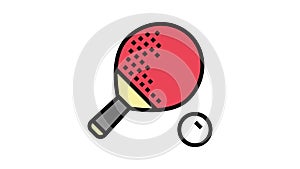 ping pong sport game color icon animation