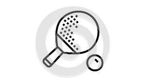 ping pong sport game line icon animation