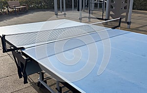 ping-pong table with a net photo