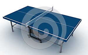 Ping pong table on white