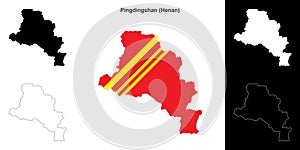 Pingdingshan outline map