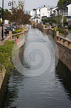 Pingjiang Road, Gusu District, Suzhou, China with canal