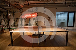 Pingpong table in a co-working office