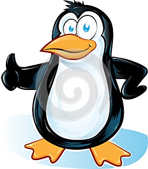 Pinguin cartoon on white background