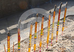 Pingyao in Shanxi Province, China: Incense Sticks at the Temple of City God