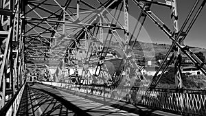 Pinhao Iron bridge over Douro River in Douro Valley in Portugal