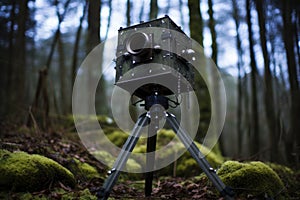 pinhole camera assembled on tripod in nature