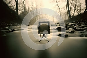 pinhole camera capturing long exposure landscape