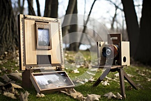 pinhole camera displayed with diy instruction book