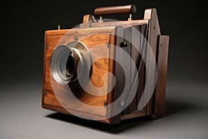 pinhole camera with wooden frame