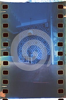 Pinhole photo in a cafe on color film