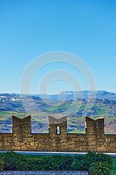 Pinion city wall of San Marino photo