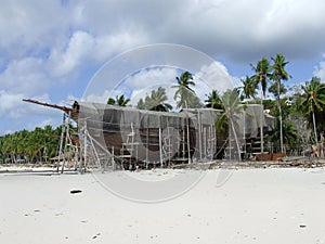 Pinisi building on beach Bira Sulawesi photo