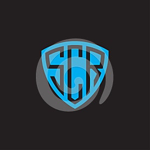 Pinitial three letter SCR shield monogram logo vector