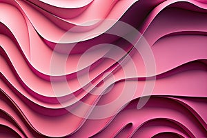 Pink Abstract 3D Wave Background with Dark Highlights