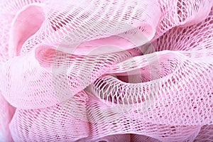 Pink abstract bath sponge texture background