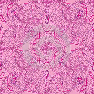 A pink abstract butterfly sealmless vector pattern