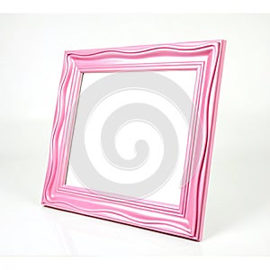 Pink abstract frame isolated on white background