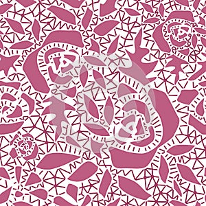 Pink abstract seamless lace pattern texture white