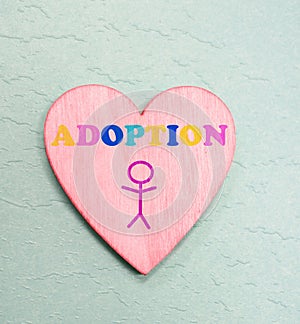 Pink adoption heart concept