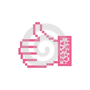 pink all good hand icon