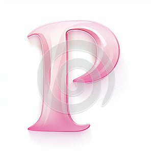 Pink Alphabet Letter P On White Background
