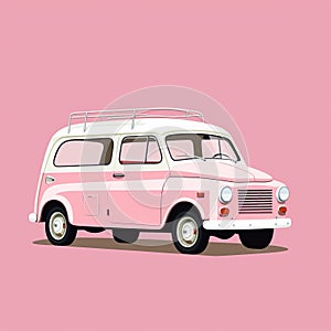 Pink Ambulance In Annibale Carracci Style: Clean And Simple Cinquecento Design