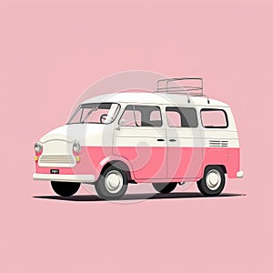 Pink Ambulance In The Style Of Annibale Carracci: Clean And Simple Cinquecento Design