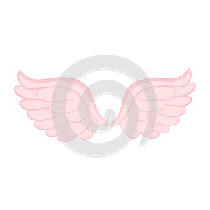 Pink Angel Wings Icon Vector Illustration