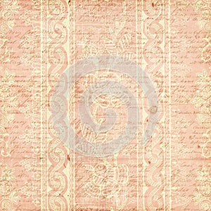 Pink Antique Grungy Vintage Flower background photo