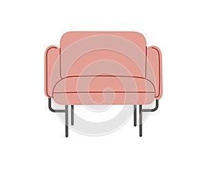 Pink armchair scandinavian isolated on white backgroundFor the interiors of rooms. Vector flat style photo