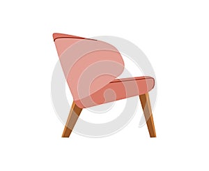 Pink armchair scandinavian isolated on white backgroundFor the interiors of rooms. Vector illustration flat style