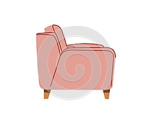Pink armchair scandinavian isolated on white backgroundFor the interiors of rooms. Vector illustration flat style