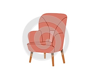 Pink armchair scandinavian isolated on white backgroundFor the interiors of rooms. Vector illustration flat style