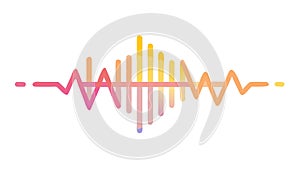 Pink Audio Waveform Vector - Sound Music Visualization, vector design Generative AI