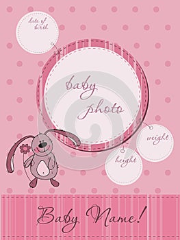 Pink Baby announcement card