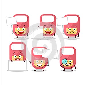 Pink baby appron cartoon character bring information board